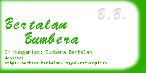 bertalan bumbera business card